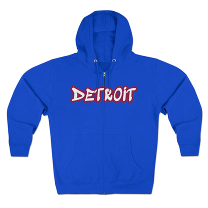 Detroit' Hoodie (Ruby Red Tag Font) | Unisex Full Zip