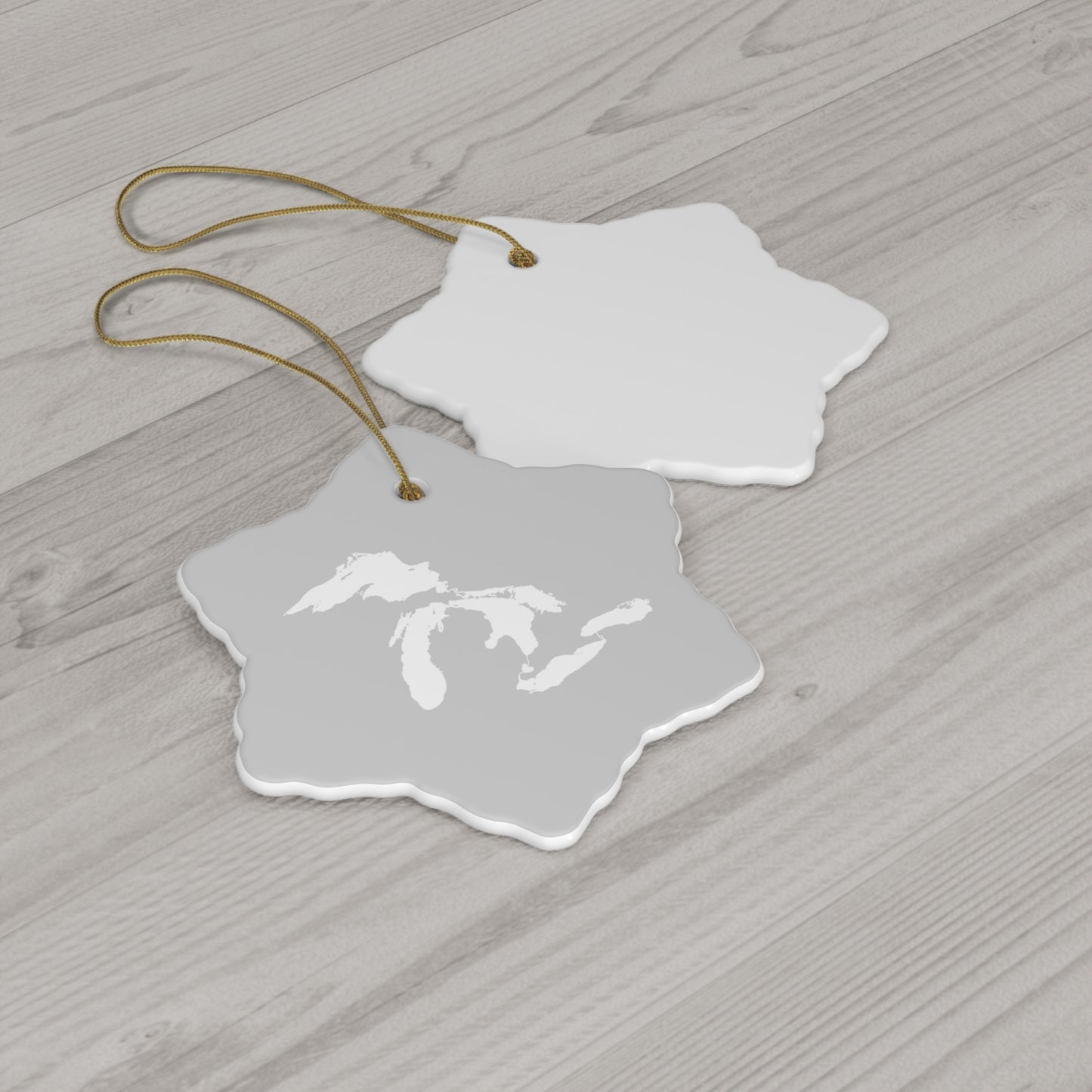 Great Lakes Christmas Ornament (Platinum) | Ceramic - 4 Shapes