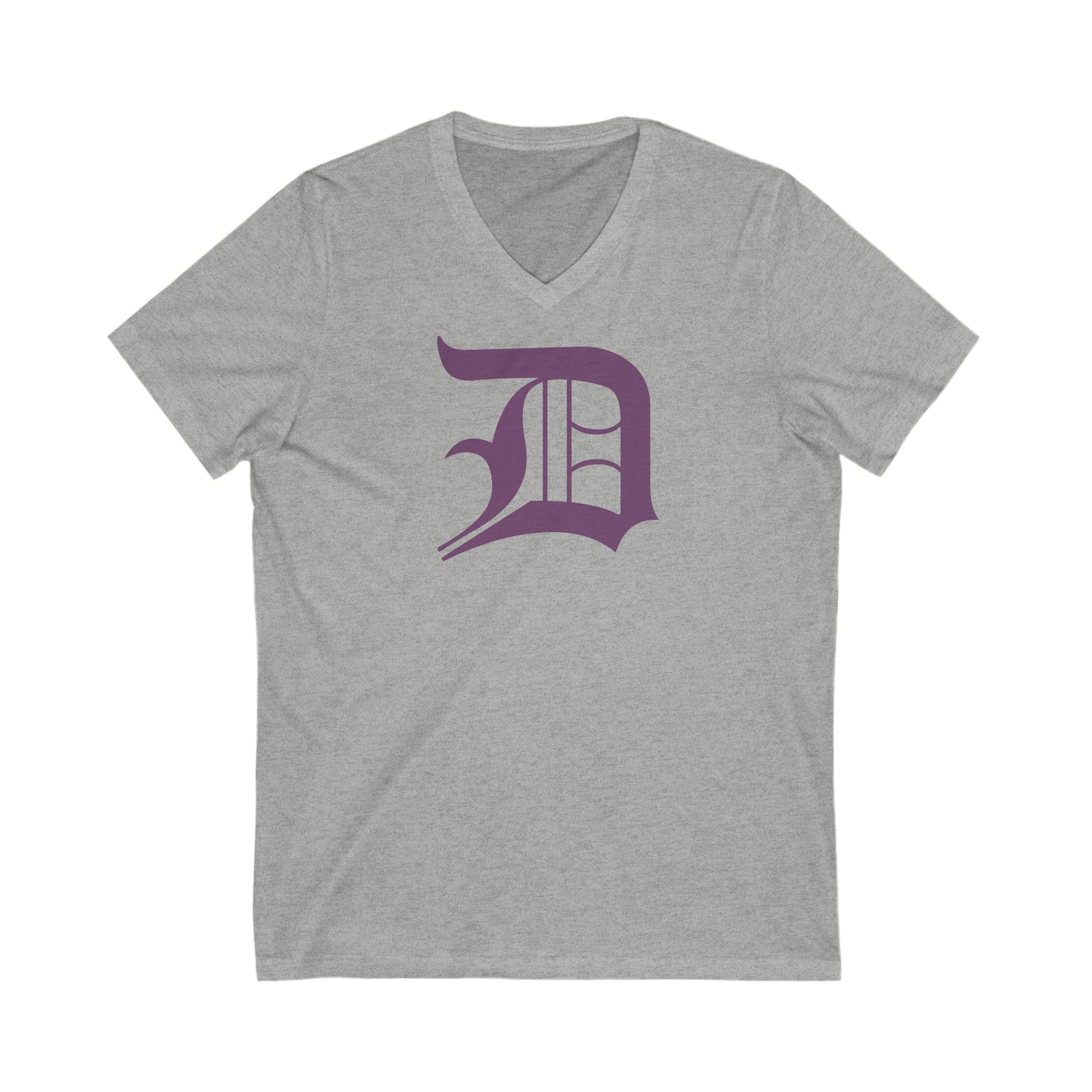 Detroit 'Old English D' T-Shirt (Plum) | Unisex V-Neck