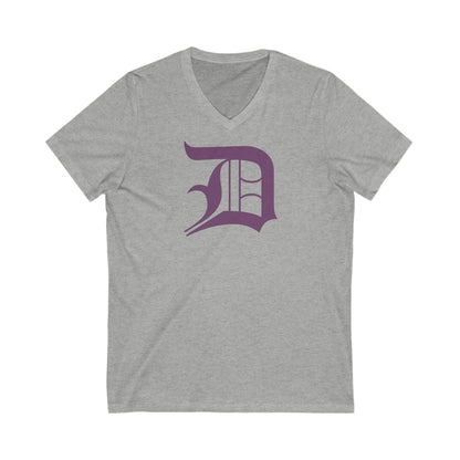 Detroit 'Old English D' T-Shirt (Plum) | Unisex V-Neck