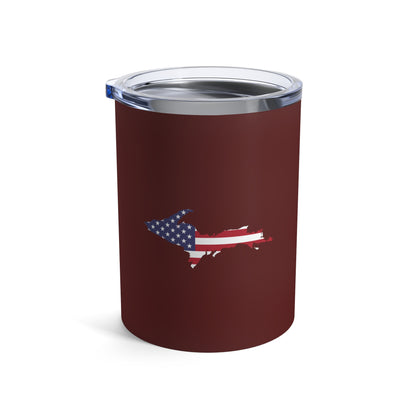 Michigan Upper Peninsula Tumbler (w/ UP USA Flag) | Cherrywood Color - 10oz