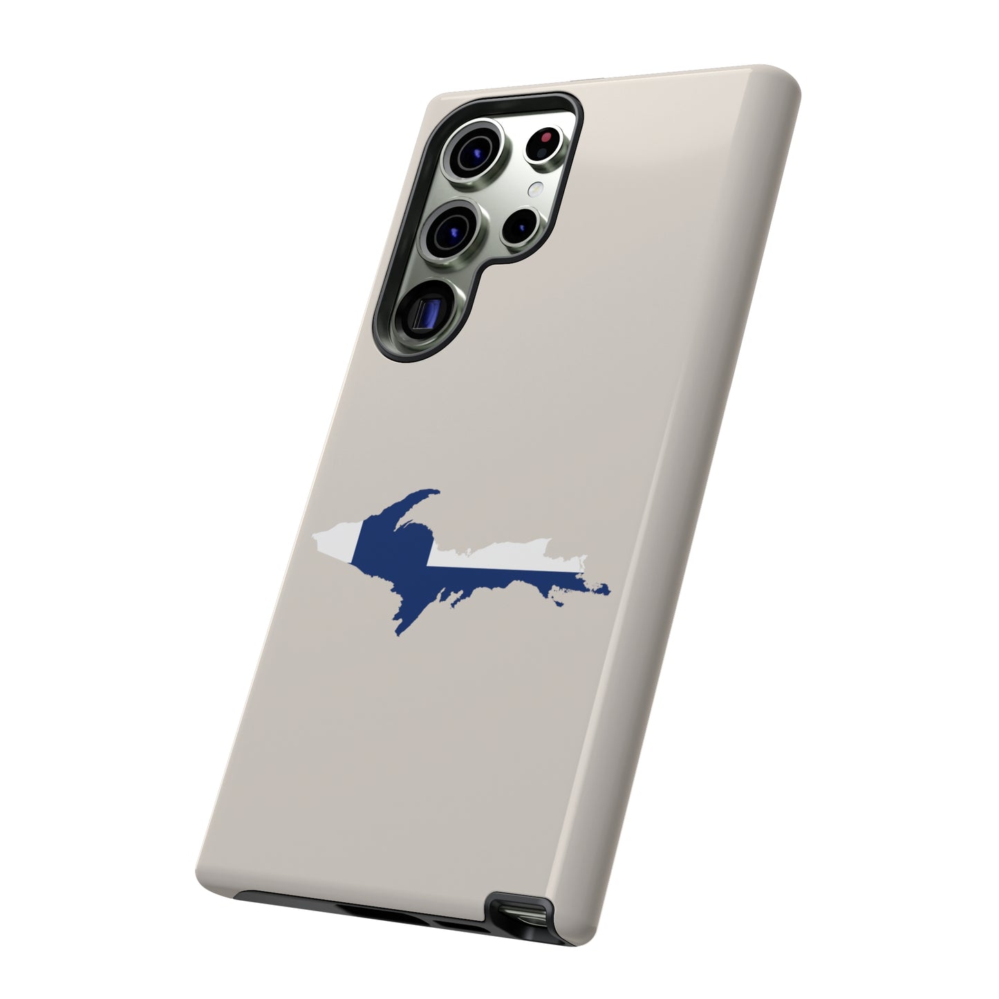 Michigan Upper Peninsula Tough Phone Case (w/ UP Finland Flag Outline) | Samsung & Pixel Android