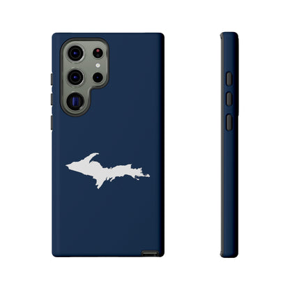 Michigan Upper Peninsula Tough Phone Case (Navy w/ White UP Outline) | Samsung & Pixel Android