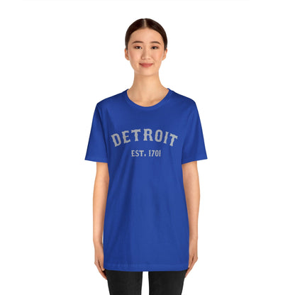 Detroit EST. 1701' T-Shirt (Silver Ballpark Font) | Unisex Standard