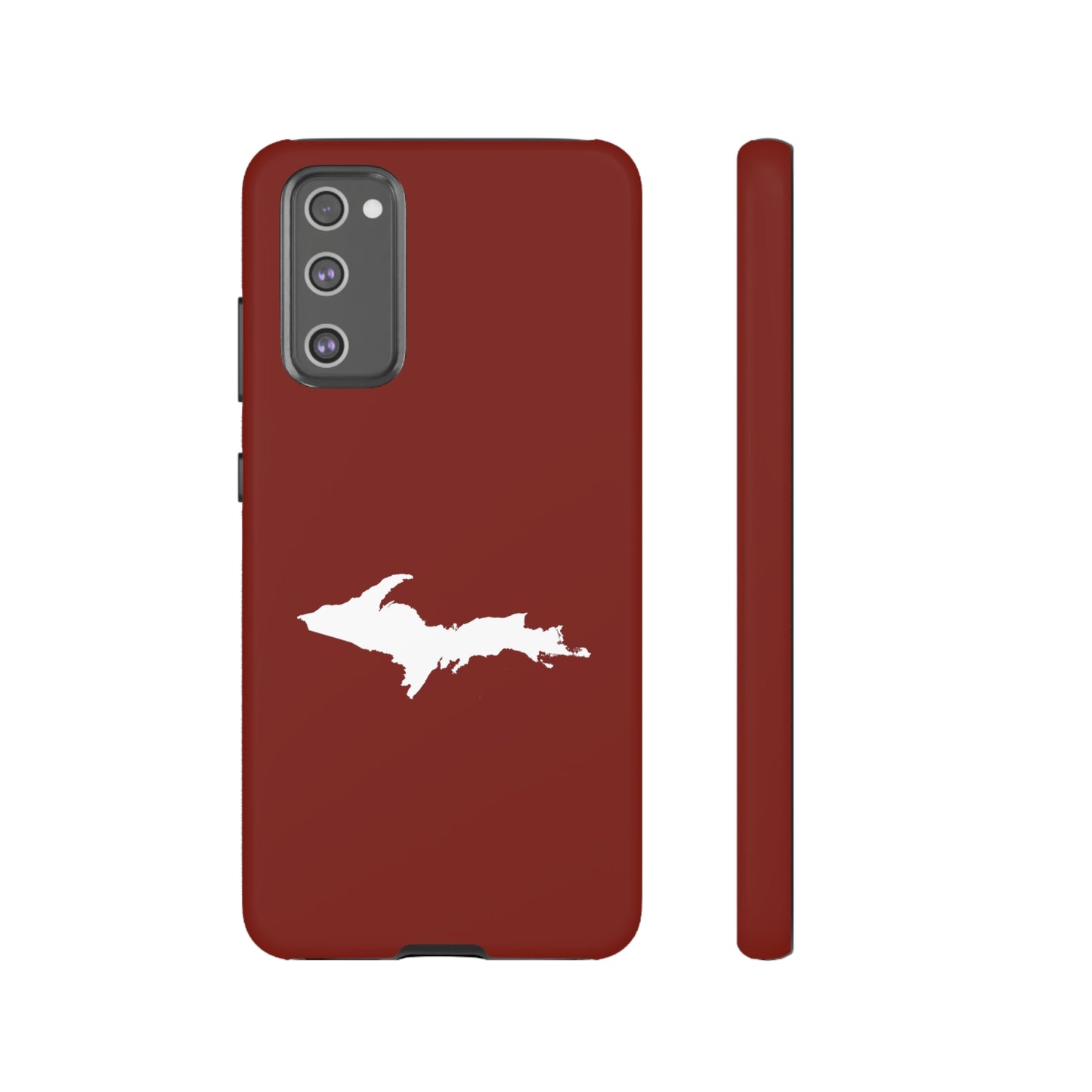 Michigan Upper Peninsula Tough Phone Case (Traverse Cherry Red w/ UP Outline) | Samsung & Pixel Android