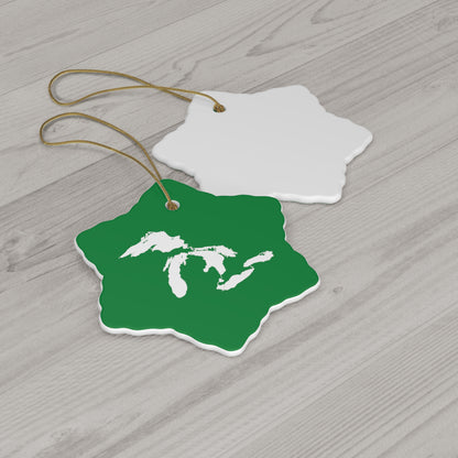 Great Lakes Christmas Ornament (Yuletide Green) | Ceramic - 4 Shapes