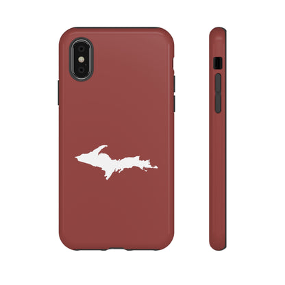 Michigan Upper Peninsula Tough Phone Case (Ore Dock Red w/ UP Outline) | Apple iPhone