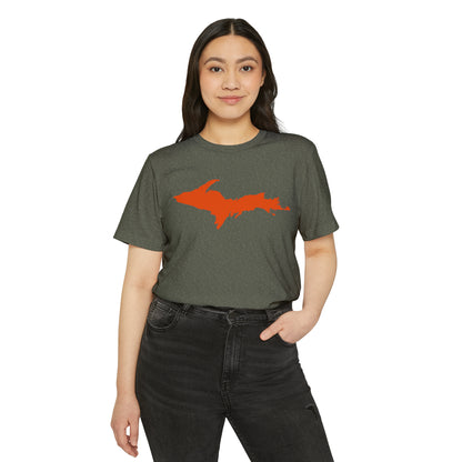 Michigan Upper Peninsula T-Shirt (w/ Orange UP Outline) | Unisex Recycled Organic