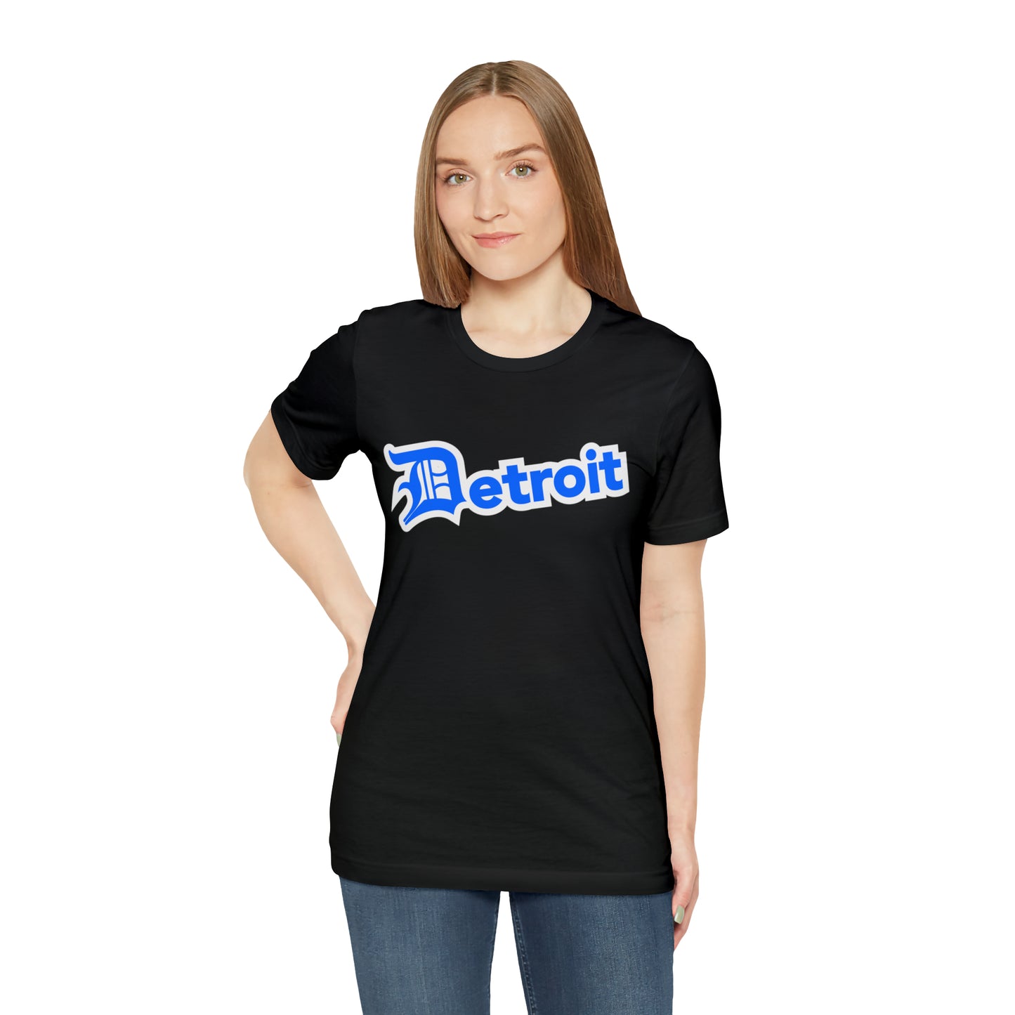 'Detroit' T-Shirt (MotorTown Blue w/ Old English 'D') | Unisex Standard