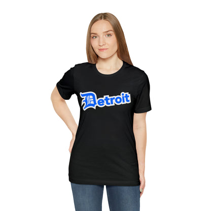 'Detroit' T-Shirt (MotorTown Blue w/ Old English 'D') | Unisex Standard