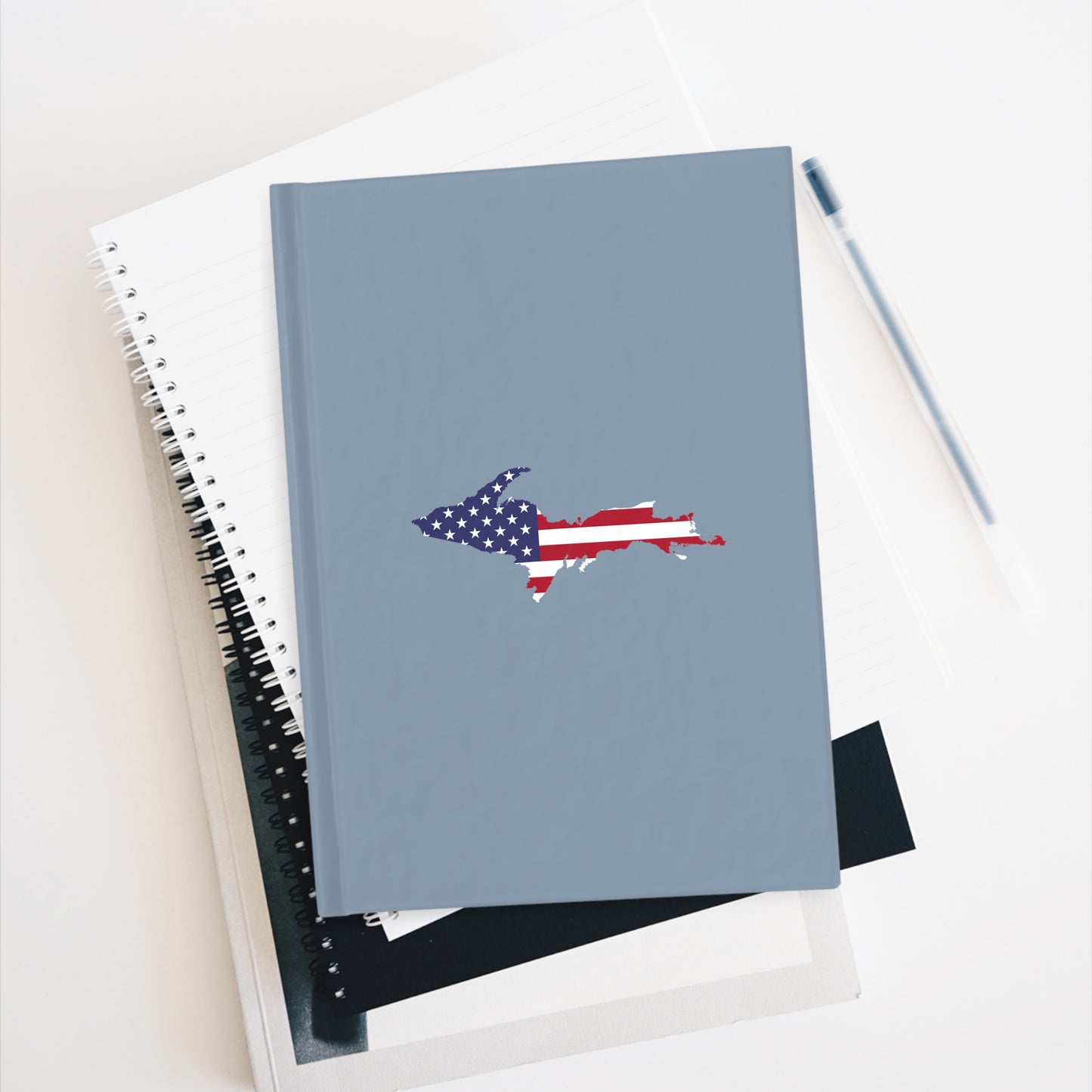 Michigan Upper Peninsula Blank Sketchbook (w/ UP USA Flag) | B-24 Grey