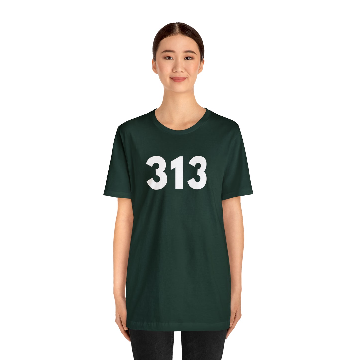 Detroit '313' T-Shirt (Geometric Sans Font) | Unisex Standard Fit