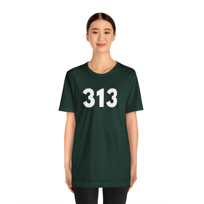 Detroit '313' T-Shirt (Geometric Sans Font) | Unisex Standard Fit