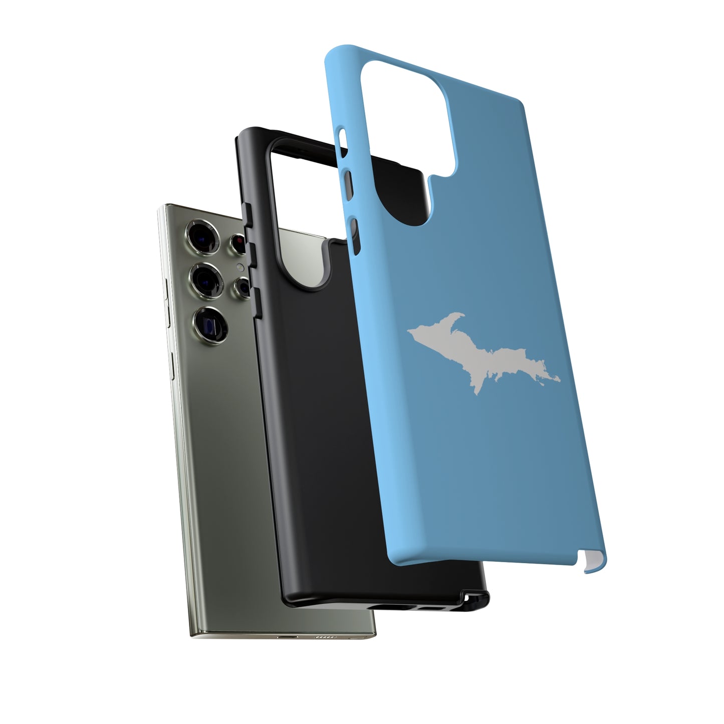 Michigan Upper Peninsula Tough Phone Case (DTW Blue w/ UP Outline) | Samsung & Pixel Android