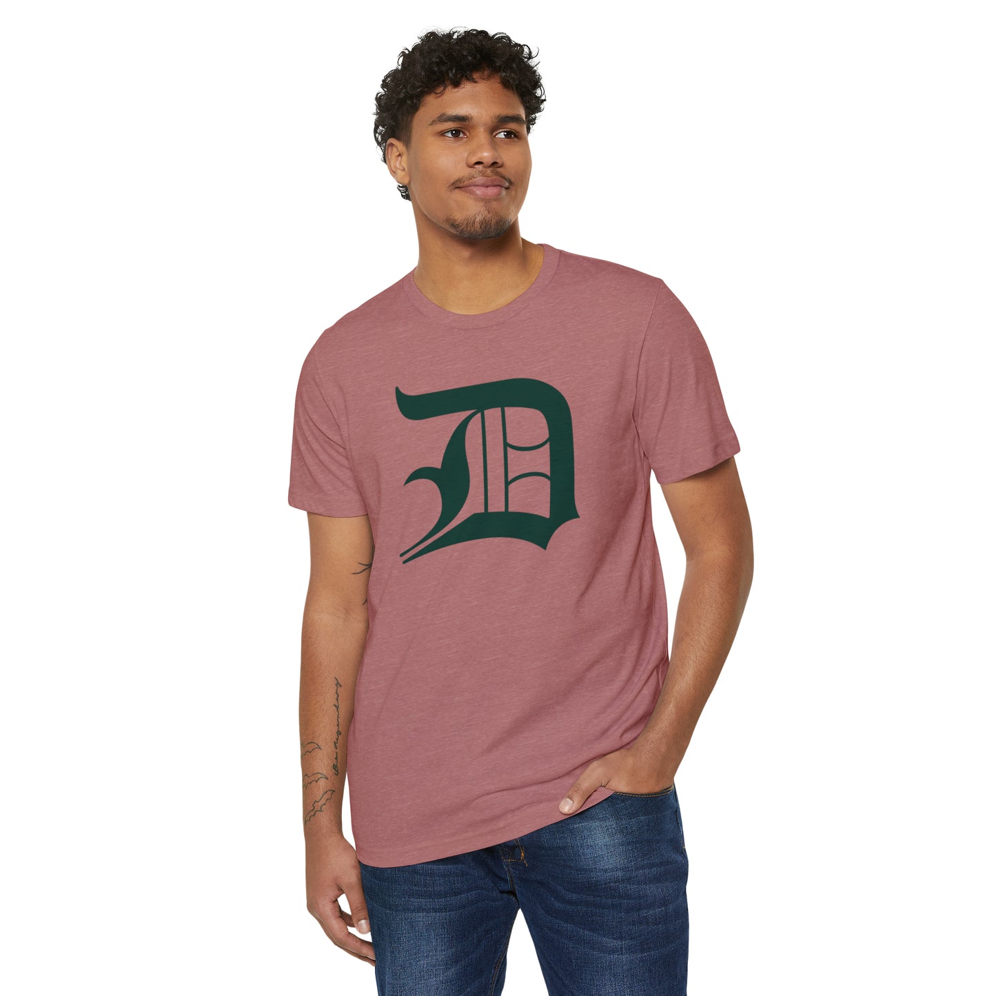 Detroit 'Old English D' T-Shirt (Laconic Green) | Unisex Recycled Organic