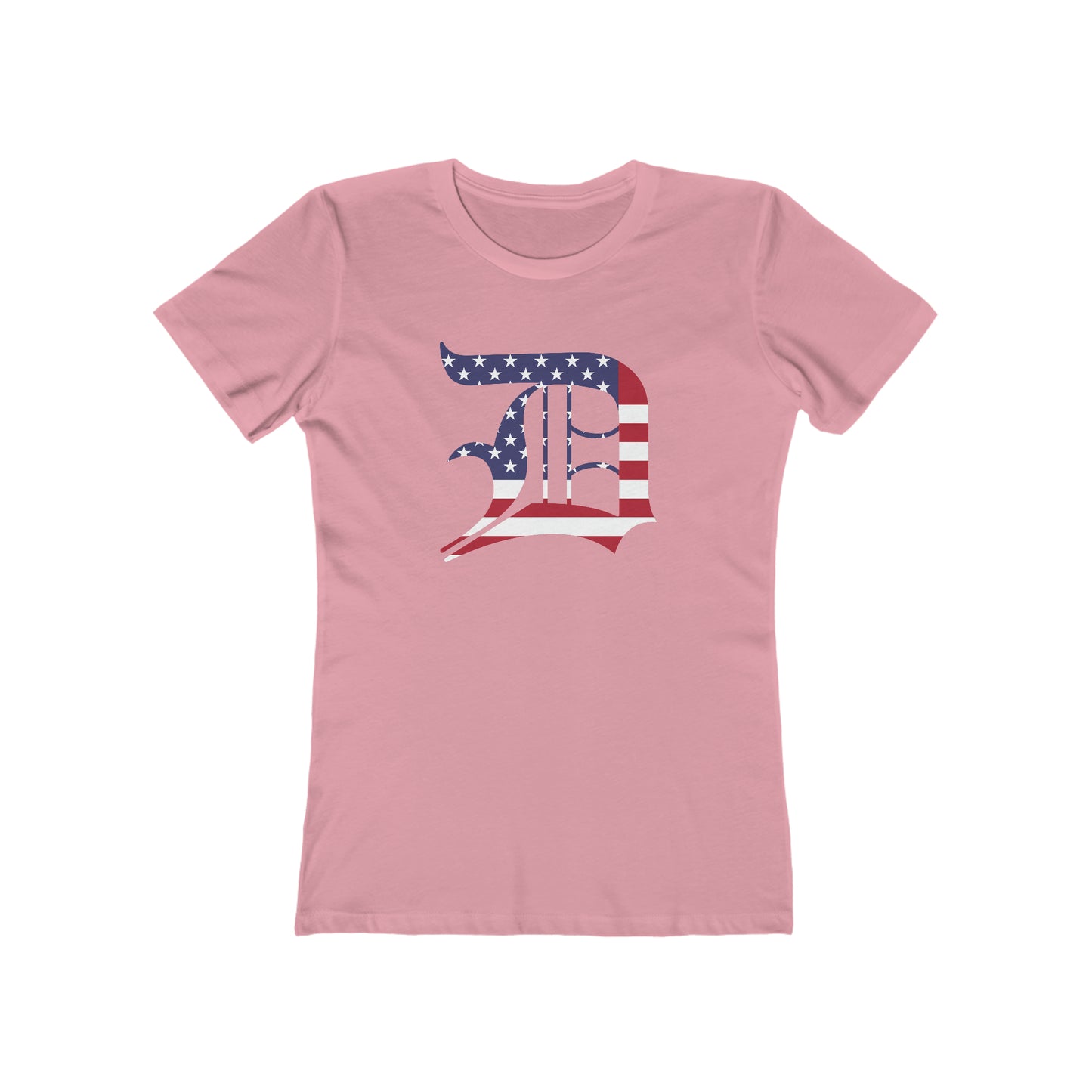 Detroit 'Old English D' T-Shirt (Patriotic Edition) | Women's Boyfriend Cut