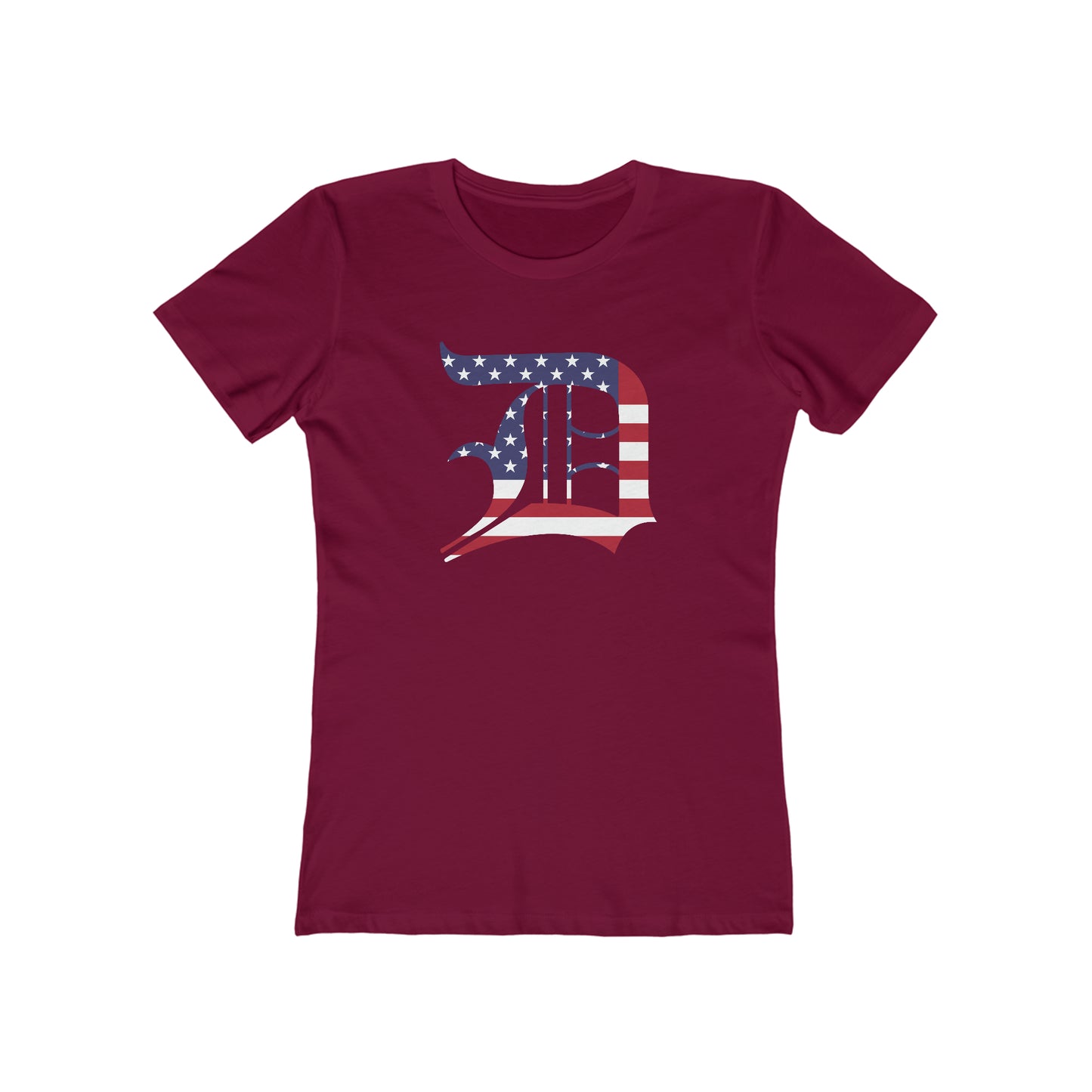 Detroit 'Old English D' T-Shirt (Patriotic Edition) | Women's Boyfriend Cut