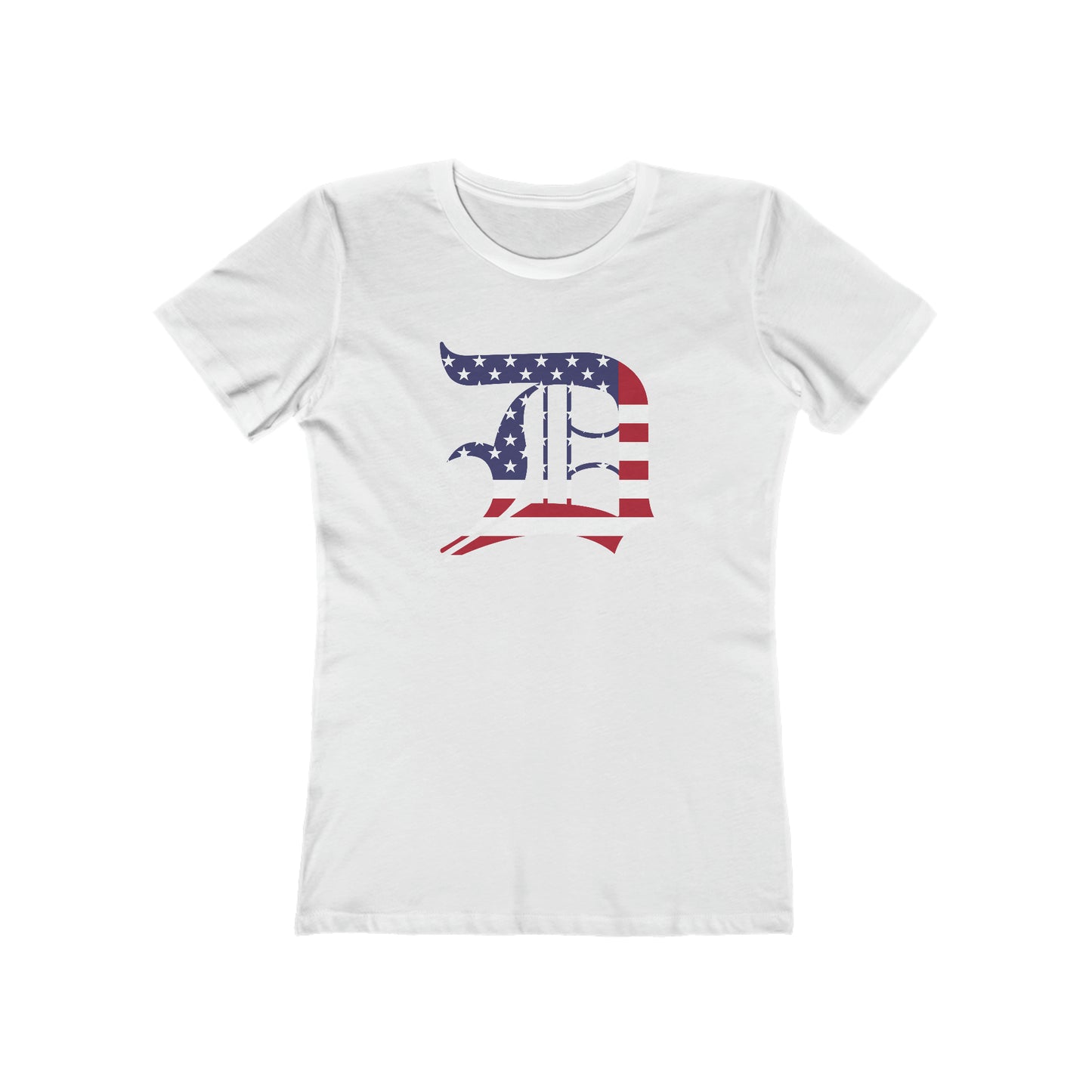 Detroit 'Old English D' T-Shirt (Patriotic Edition) | Women's Boyfriend Cut