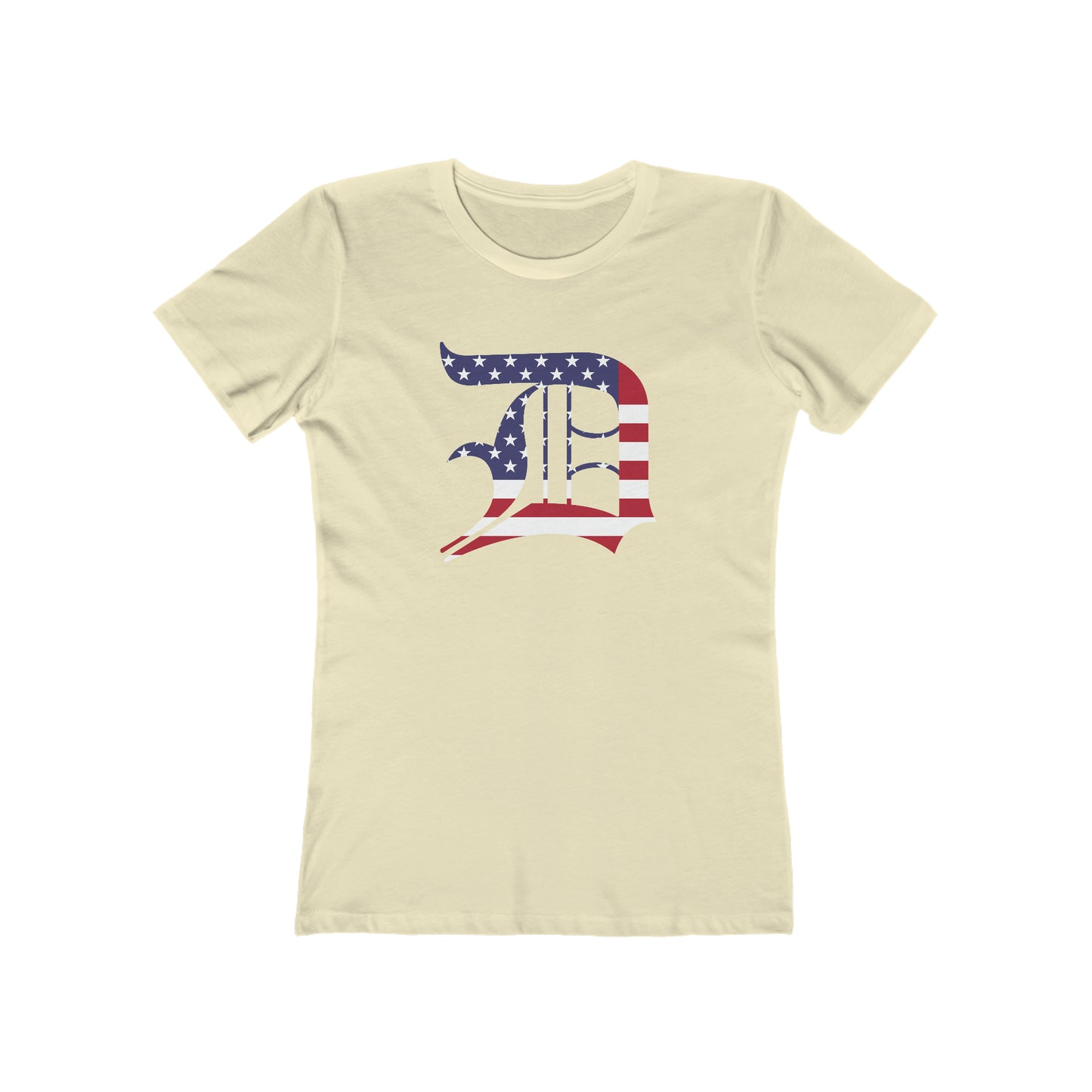 Detroit 'Old English D' T-Shirt (Patriotic Edition) | Women's Boyfriend Cut