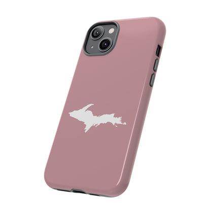 Michigan Upper Peninsula Tough Phone Case (Cherry Blossom Pink w/ UP Outline) | Apple iPhone