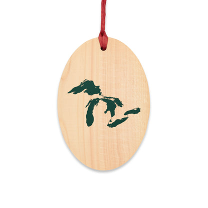 Great Lakes Christmas Ornament | Wooden - Laconic Green