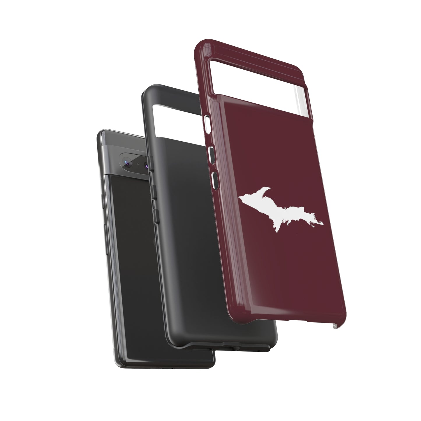 Michigan Upper Peninsula Tough Phone Case (Pinot Red w/ UP Outline) | Samsung & Pixel Android