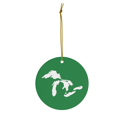 Great Lakes Christmas Ornament (Yuletide Green) | Ceramic - 4 Shapes