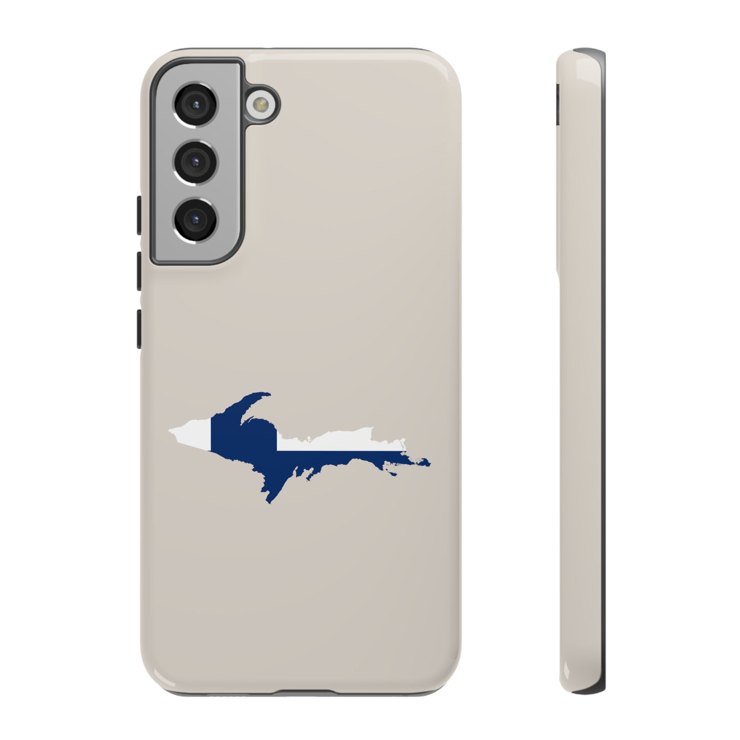 Michigan Upper Peninsula Tough Phone Case (w/ UP Finland Flag Outline) | Samsung & Pixel Android