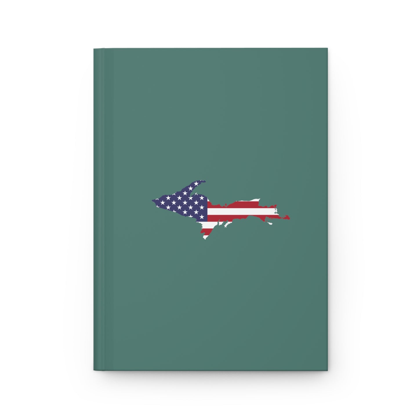 Michigan Upper Peninsula Hardcover Journal (w/ UP USA Flag) | Ruled - Copper Green