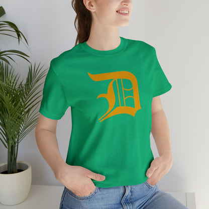 Detroit 'Old English D' T-Shirt (Gold) | Unisex Standard