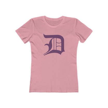 Detroit 'Old English D' T-Shirt (Plum) | Women's Boyfriend Cut