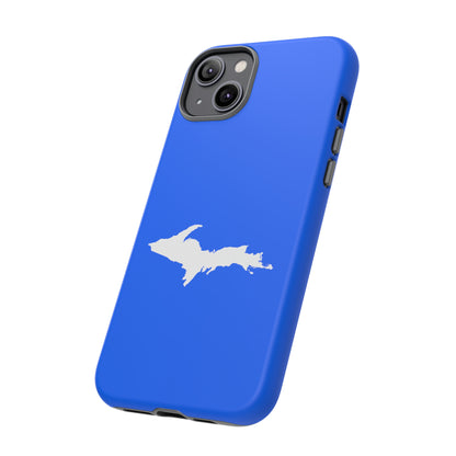 Michigan Upper Peninsula Tough Phone Case (Motor Town Blue w/ UP Outline) | Apple iPhone