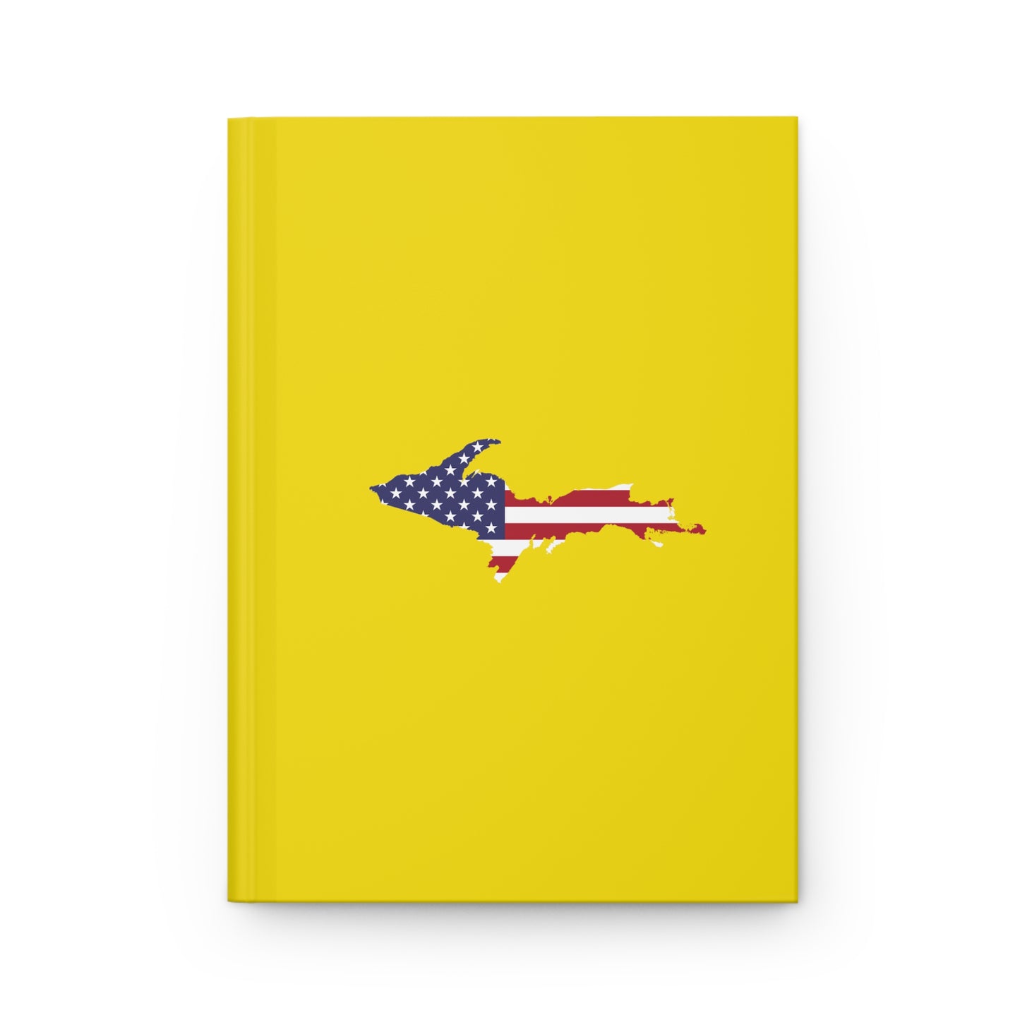 Michigan Upper Peninsula Hardcover Journal (w/ UP USA Flag) | Ruled - Gadsden Yellow