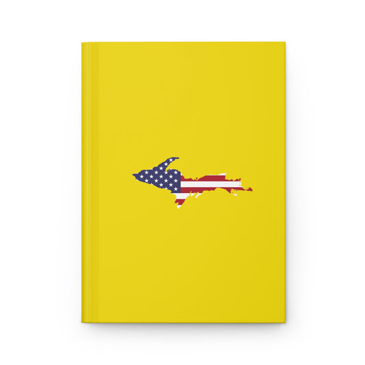 Michigan Upper Peninsula Hardcover Journal (w/ UP USA Flag) | Ruled - Gadsden Yellow