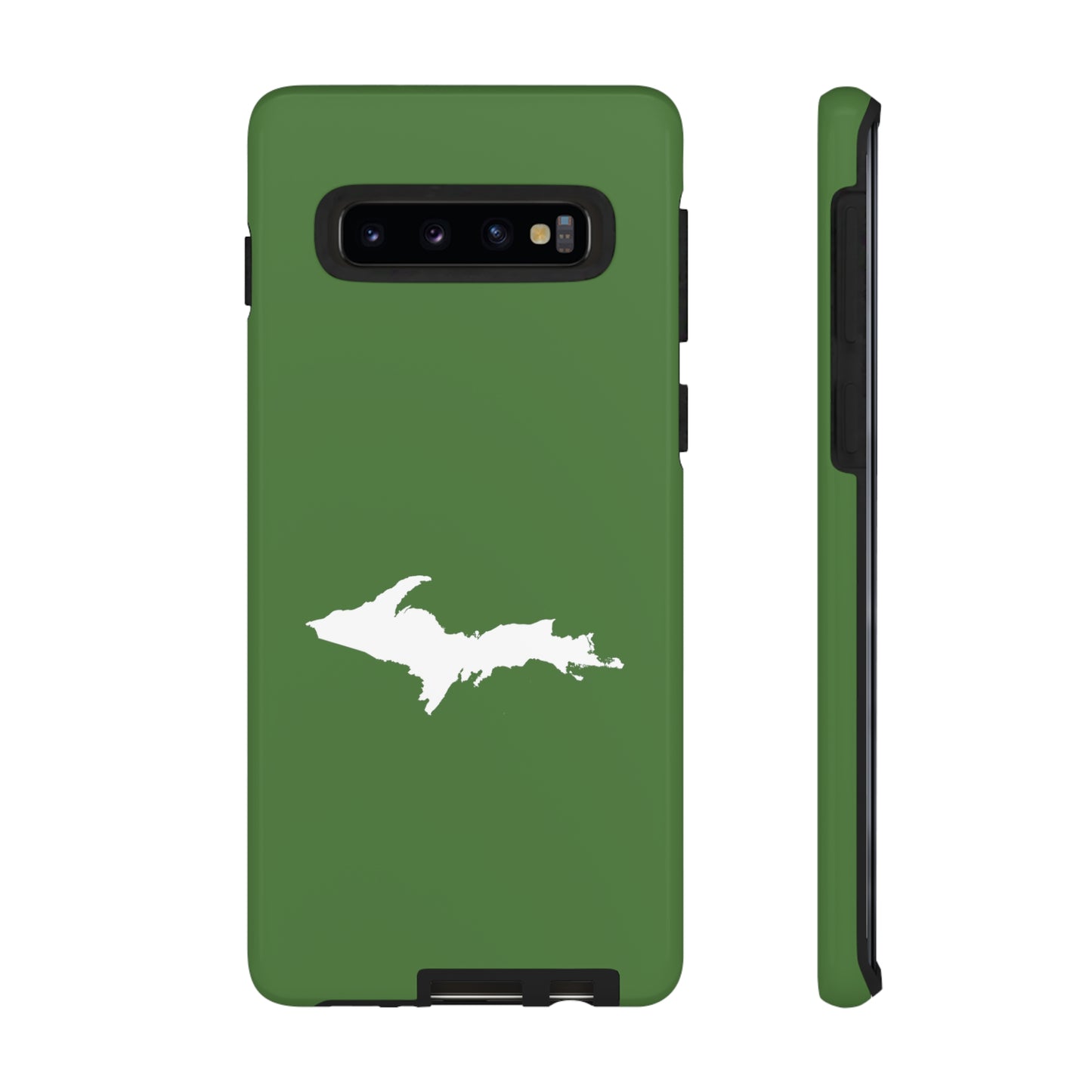 Michigan Upper Peninsula Tough Phone Case (Pine Green w/ UP Outline) | Samsung & Pixel Android