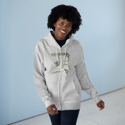 Detroit 'Old English D' Hoodie (Full-Body Benjamins Edition) | Unisex Full Zip