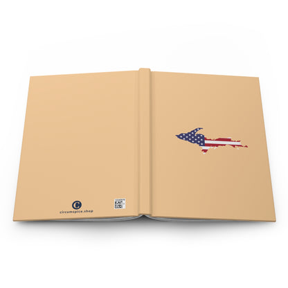 Michigan Upper Peninsula Hardcover Journal (w/ UP USA Flag) | Ruled - Pale Apricot