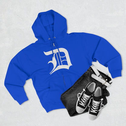 Detroit 'Old English D' Hoodie (Full-Body 'D') | Unisex Full Zip