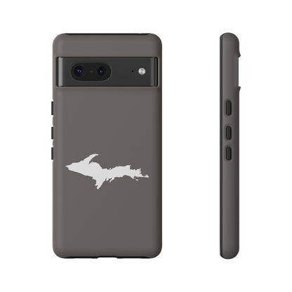 Michigan Upper Peninsula Tough Phone Case (Warren Tank Grey w/ UP Outline) | Samsung & Pixel Android