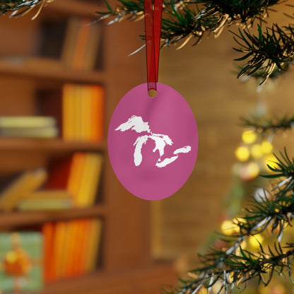 Great Lakes Christmas Ornament | Metal - Apple Blossom Pink