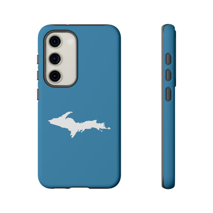 Michigan Upper Peninsula Tough Phone Case (Lake Michigan Blue w/ UP Outline) | Samsung & Pixel Android