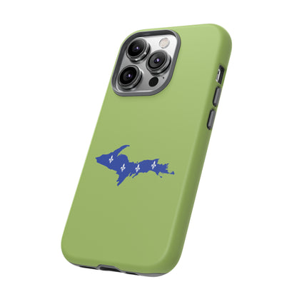 Michigan Upper Peninsula Tough Phone Case (Gooseberry Green w/ UP Quebec Flag Outline) | Apple iPhone