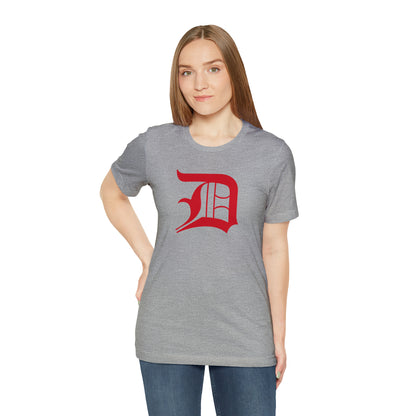 Detroit 'Old English D' T-Shirt (Aliform Red) | Unisex Standard