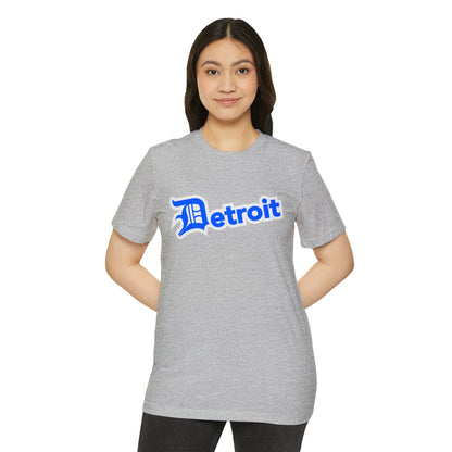 Detroit' T-Shirt (Motor Town Blue Old English 'D') | Unisex Recycled Organic