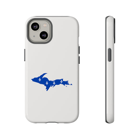 Michigan Upper Peninsula Tough Phone Case (Birch Bark White w/ UP Quebec Flag Outline) | Apple iPhone