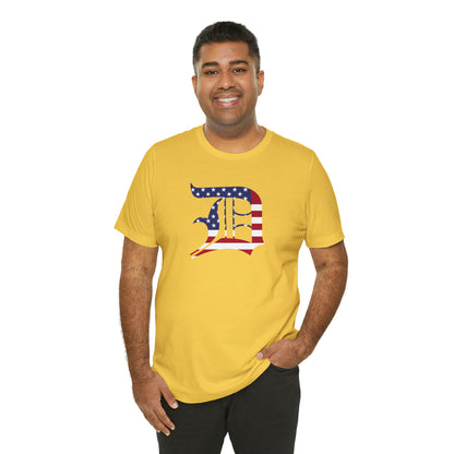 Detroit 'Old English D' T-Shirt (Patriotic Edition) | Unisex Standard