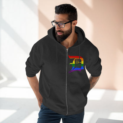 Detroit 'Old English D' Hoodie (Rainbow Pride Edition) | Unisex Full Zip