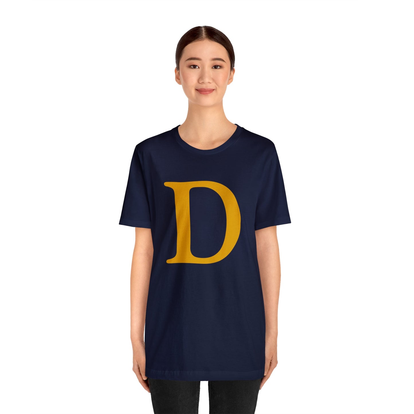 Detroit 'Old French D' T-Shirt (Gold Full Body Outline) | Unisex Standard Fit