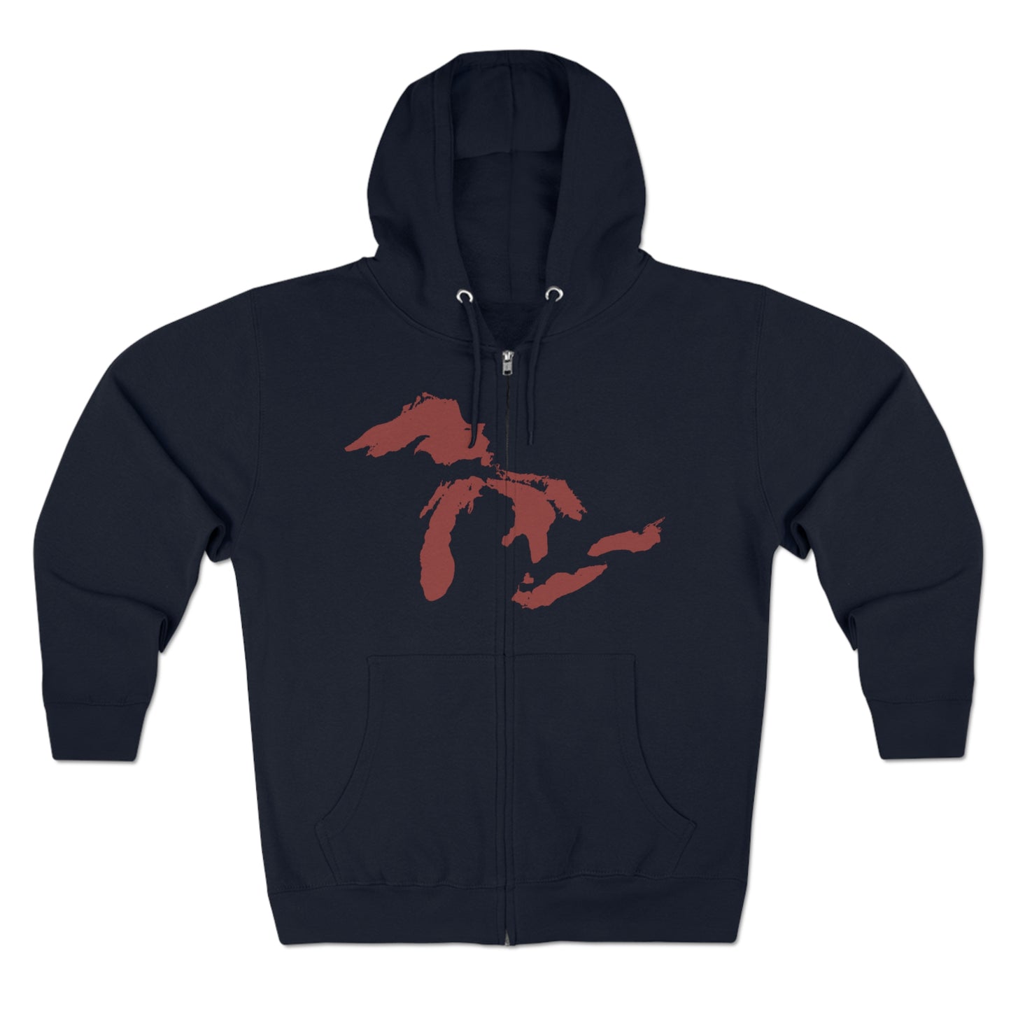 Great Lakes Hoodie (Ore Dock Red) | Unisex Full Zip