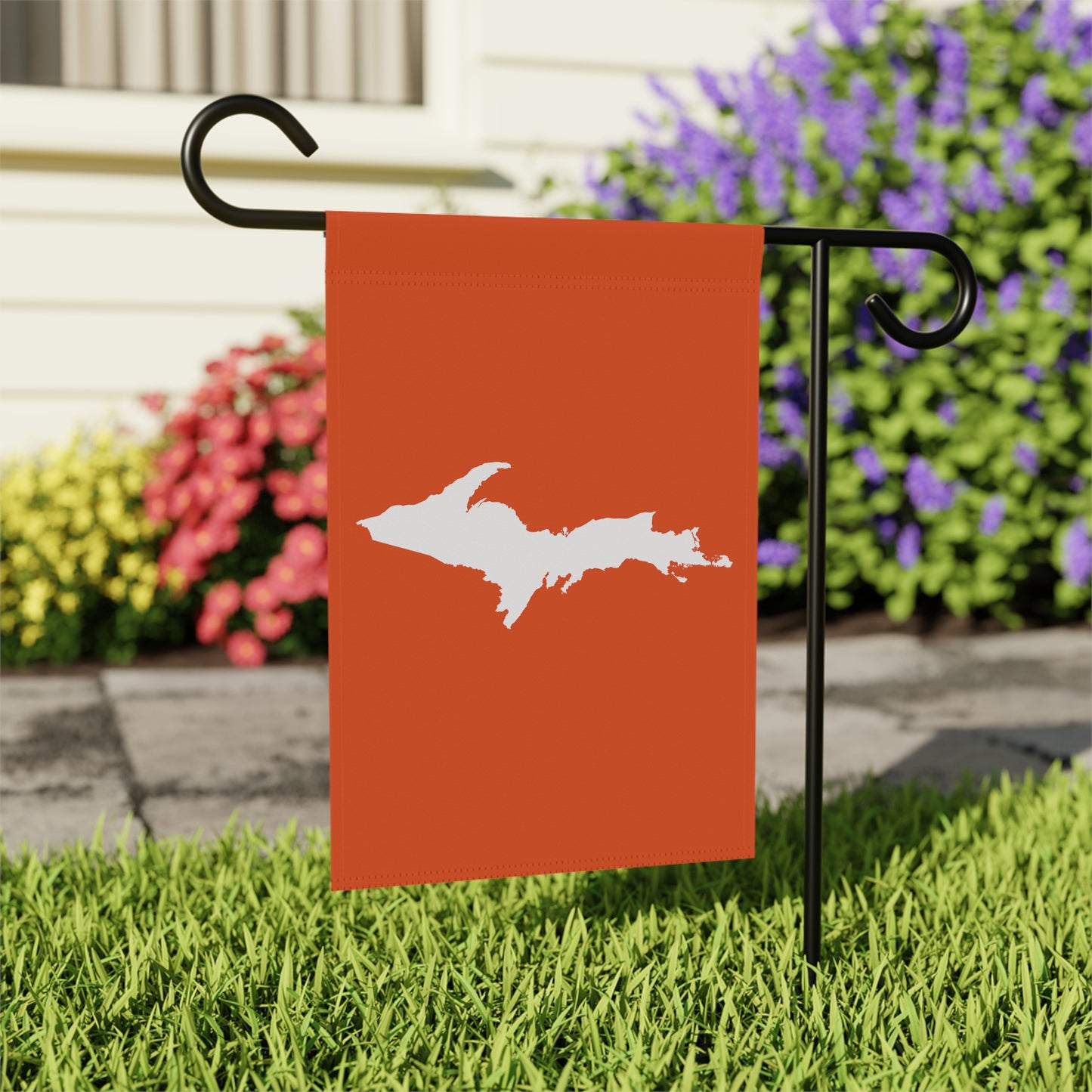 Michigan Upper Peninsula Home & Garden Flag (w/ UP Outline) | Maple Leaf Orange